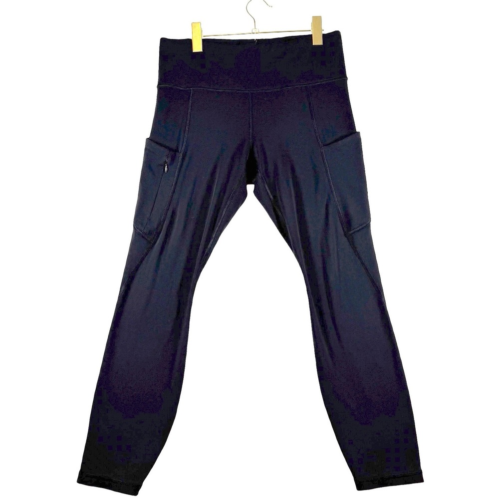 Athleta Black High Waisted Cargo Pocket Leggings MP Petite